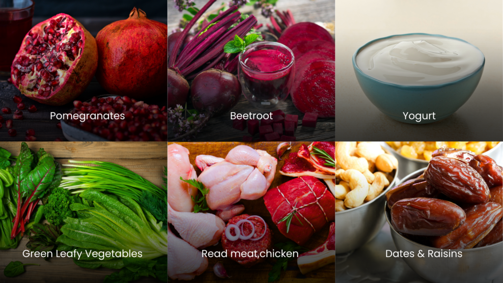 altering food as anemia home remedies like beetroot, yogurt, green leafy vegetables